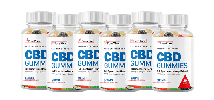 6 bottles Pure Vive CBD Gummies